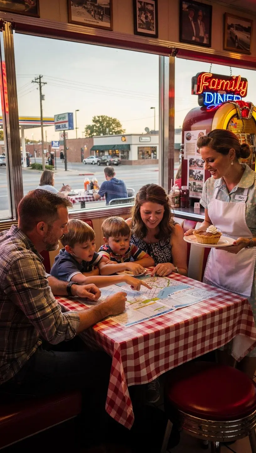 Rodzina odkrywająca malownicze szlaki w Ameryce.