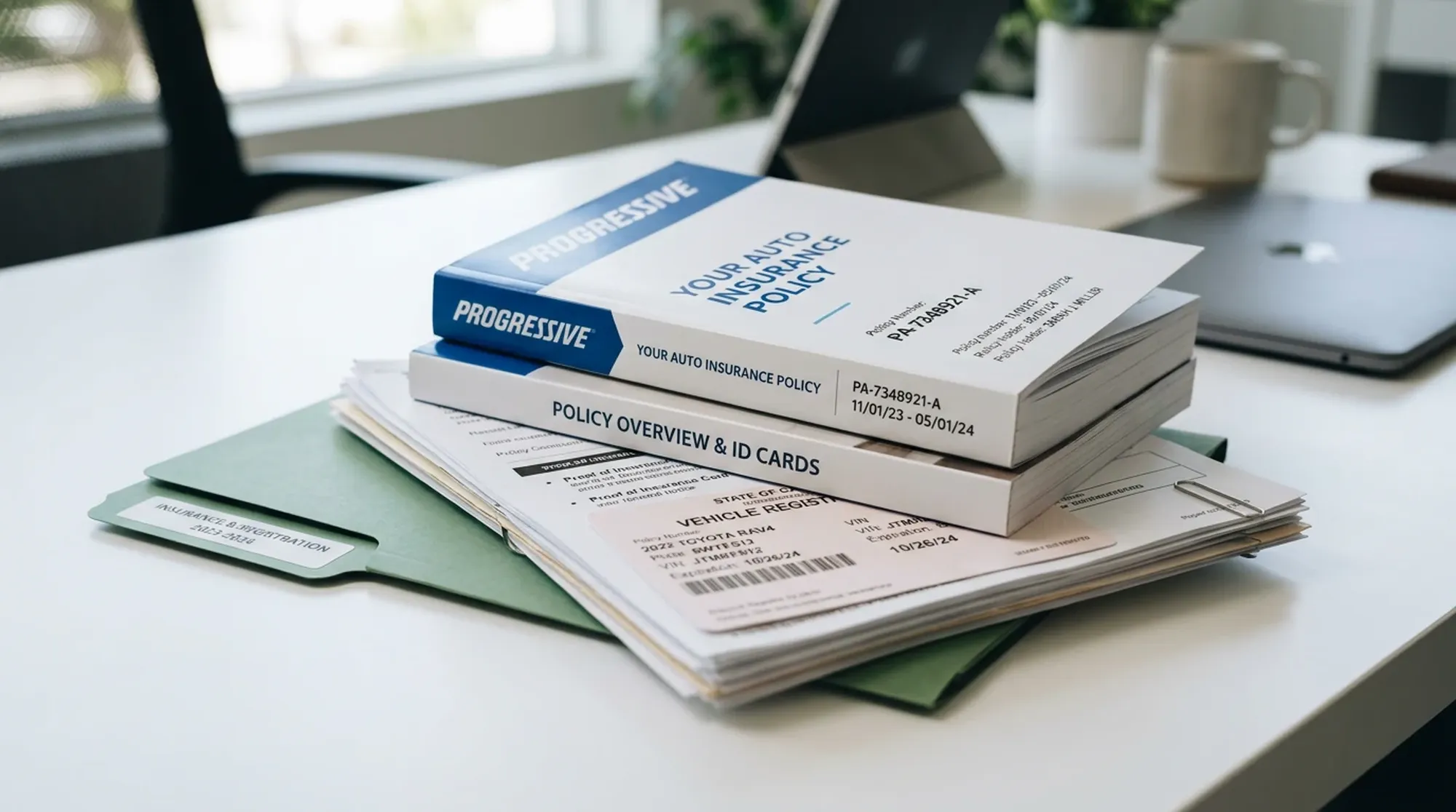 Uporządkowane dokumenty ubezpieczeniowe i formularze